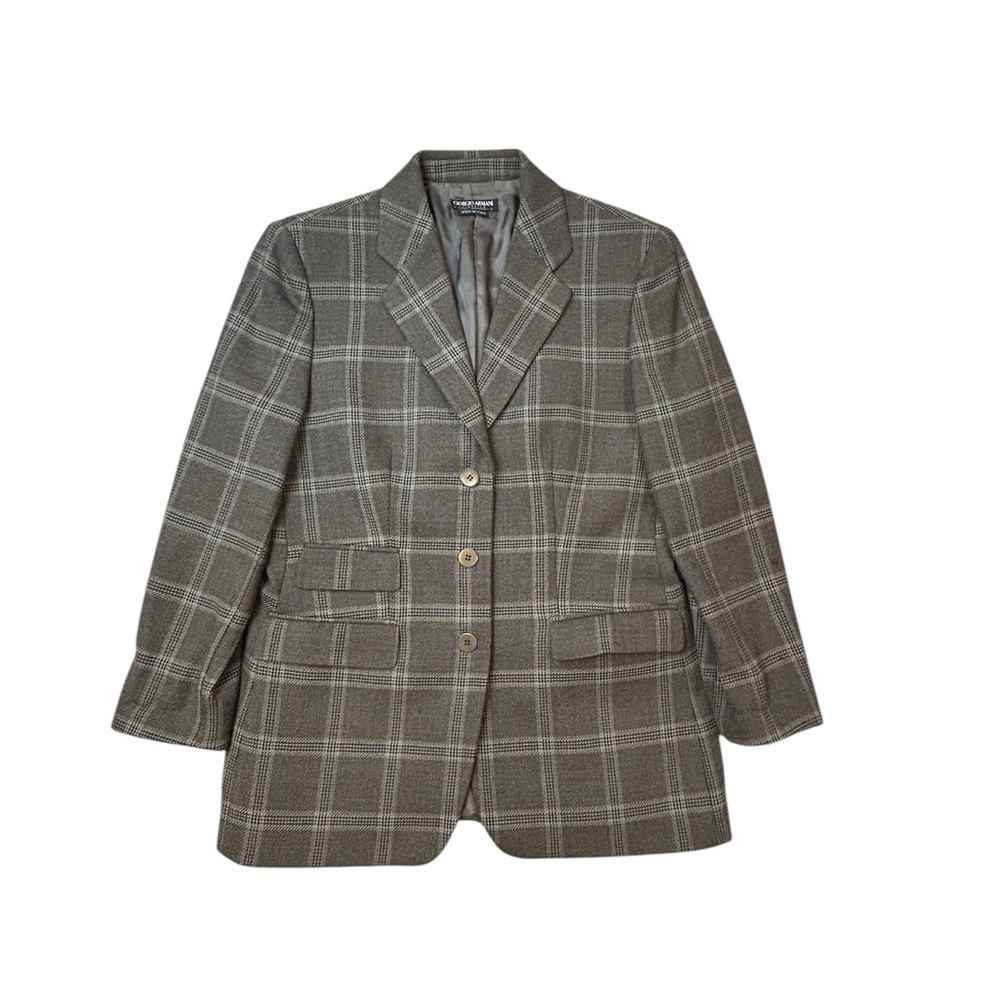 Giorgio Armani VTG Women's Glenn Plaid New Wool Blazer Italian Euro 46 US‎ 10-12